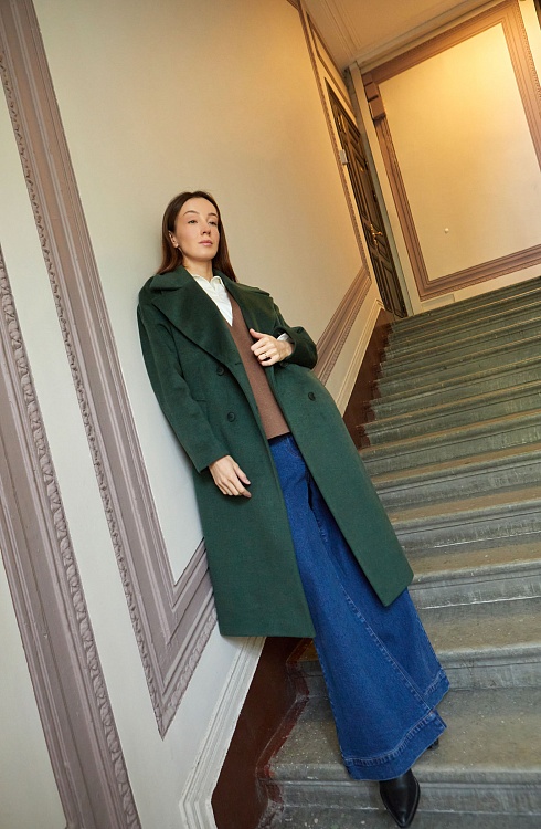 Пальто жен. 534390.11208.2900N Изумрудный