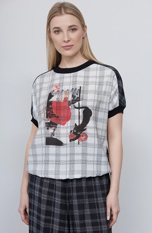 Блуза жен. 311030.03312.8202PE Бело-чёрный