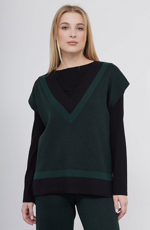 Жилет жен. 380077.33303.8212G Чёрно-бирюзовый