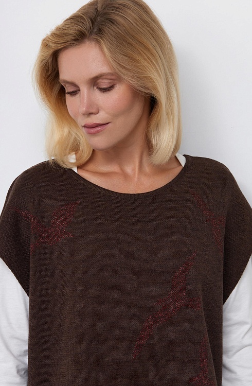 Жилет жен. 380046уд33303.1000M Коричневый меланж