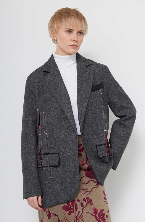 Жакет жен. 378376.11312.8201M Серый меланж