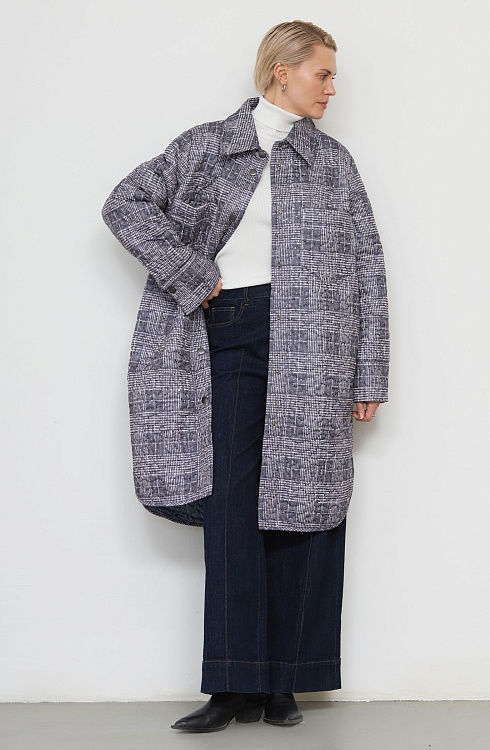 Полупальто жен. 527823Б.11208.8202P Серо-чёрный