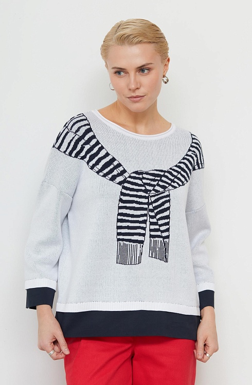 Джемпер жен. 310558.03303.9601S Бело-синий