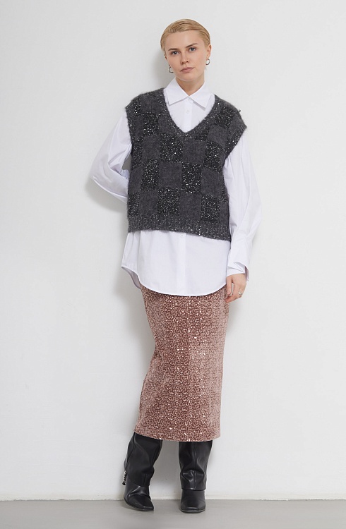 Юбка жен. 350063.03313.0500N жемчужный